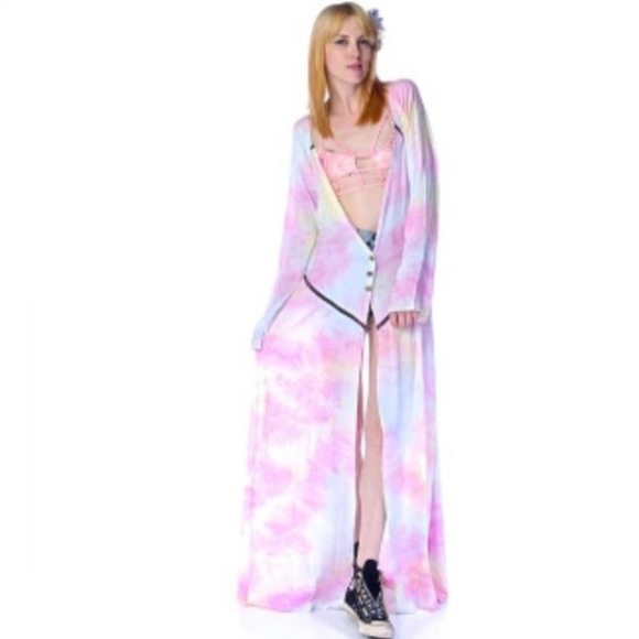 NWOT One Teaspoon Dirty Cash Sorbet Kimono Maxi Duster - Picture 2 of 16